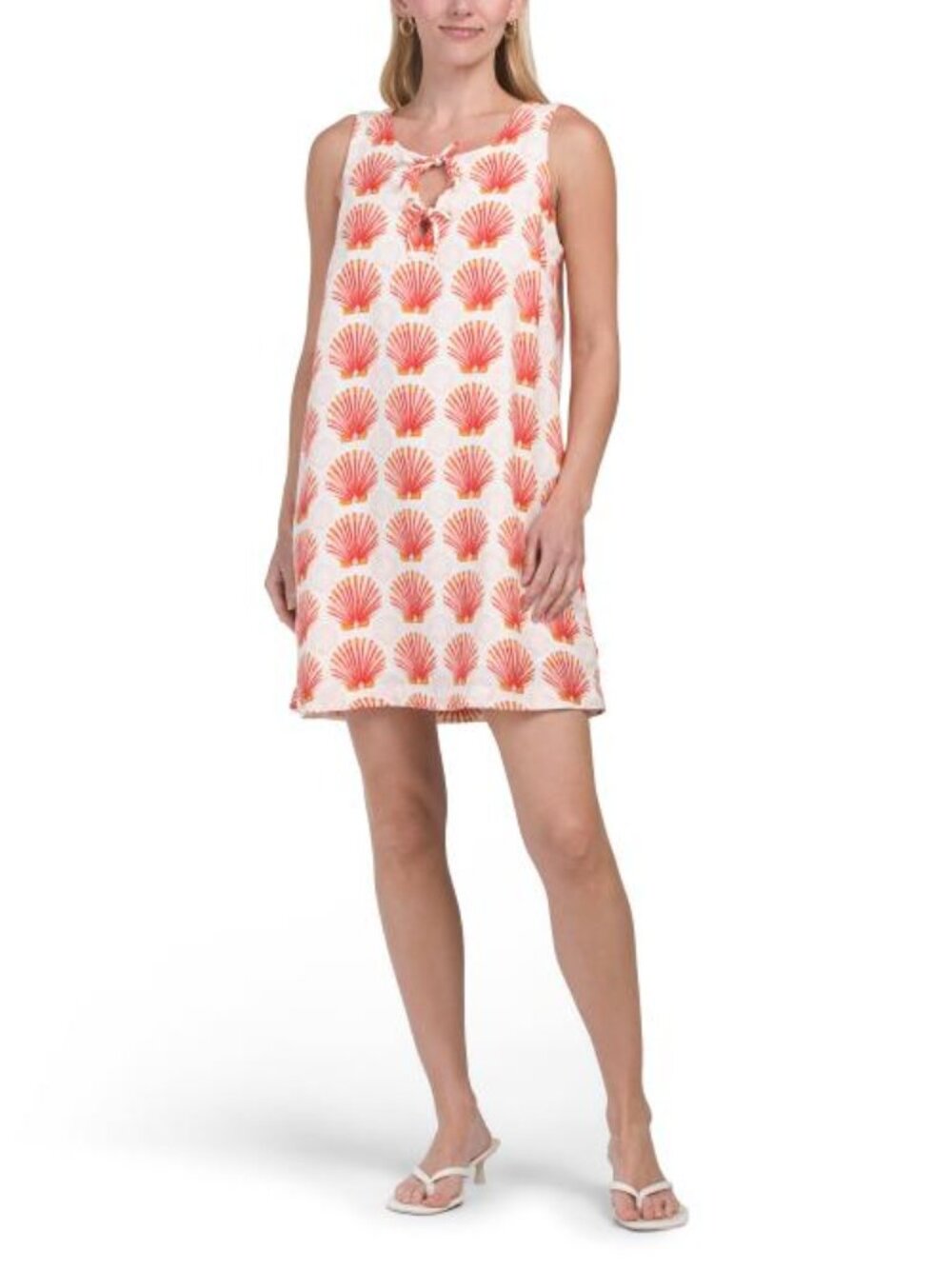 ARTONOMO CREATIVES Linen Blend Shell Mini Shift Dress